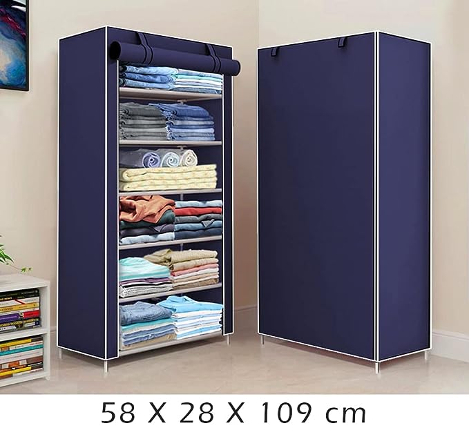 Multipurpose Baby Wardrobe/Cabinet/Multipurpose Storage Rack, Foldable, Collapsible Fabric Wardrobe Organizer for Clothes
